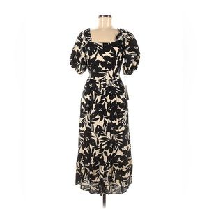 Who What Wear Floral Linen Blend Dress Women's M